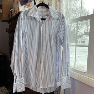 Eagle Blue and White Striped Dress Shirt